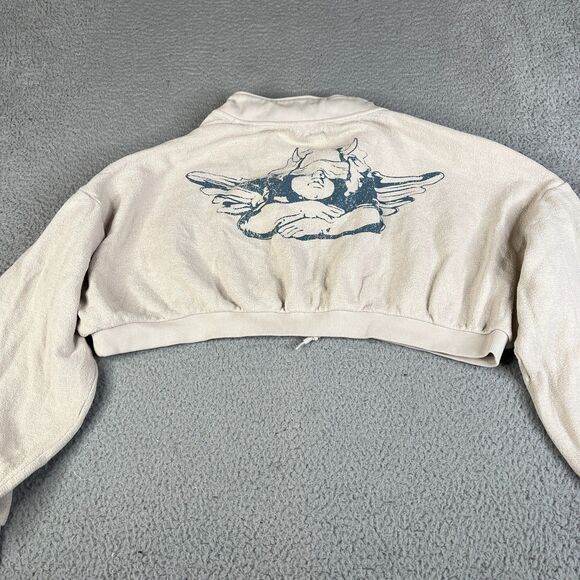 Boys Lie Sweatshirt Womens L/XL Cropped Baggy Floral Angel Sweater Double Sided - Picture 2 of 13